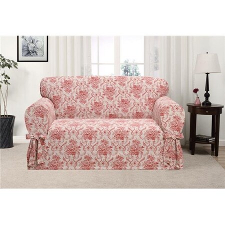 Madison Industries Madison CHAT-LS-RD Kathy Ireland Chateau Loveseat Slipcover; Red CHAT-LS-RD